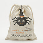 Exclusive - Sale | Bag Of Treats Custom Halloween Kids Drawstring Sack | Personalized Halloween Trick or Treat Bag Style 4