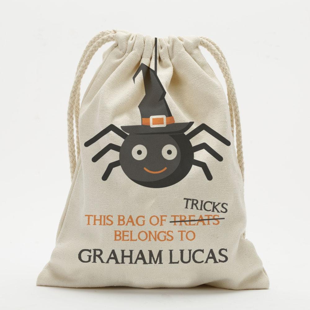 Exclusive - Sale | Bag Of Treats Custom Halloween Kids Drawstring Sack | Personalized Halloween Trick or Treat Bag Style 4