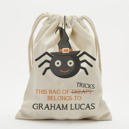 Exclusive - Sale | Bag Of Treats Custom Halloween Kids Drawstring Sack | Personalized Halloween Trick or Treat Bag Style 4