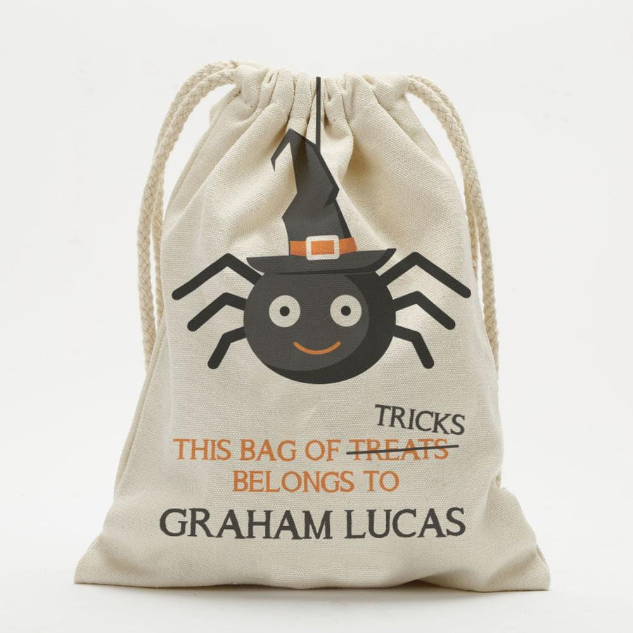 Exclusive - Sale | Bag Of Treats Custom Halloween Kids Drawstring Sack | Personalized Halloween Trick or Treat Bag Style 4