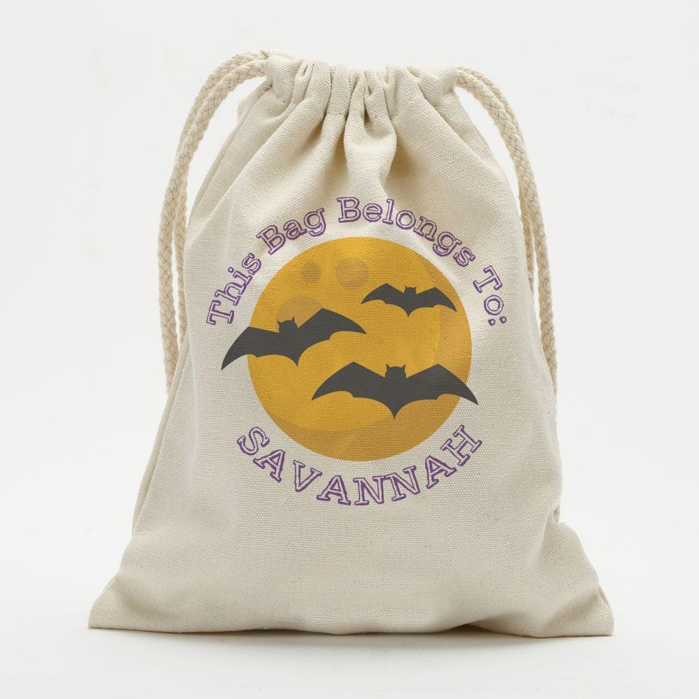 Exclusive - Sale | Bag Of Treats Custom Halloween Kids Drawstring Sack | Personalized Halloween Trick or Treat Bag Style 6