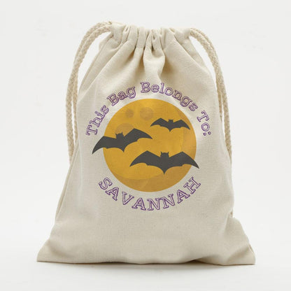 Exclusive - Sale | Bag Of Treats Custom Halloween Kids Drawstring Sack | Personalized Halloween Trick or Treat Bag Style 6