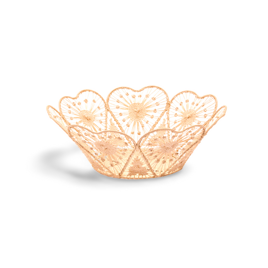 Heartfelt Woven Bread Basket Solid Color Natural