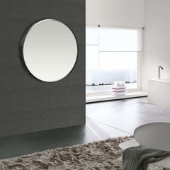 Sleek Minimalist Black Round Wall Mirror with Durable Frame