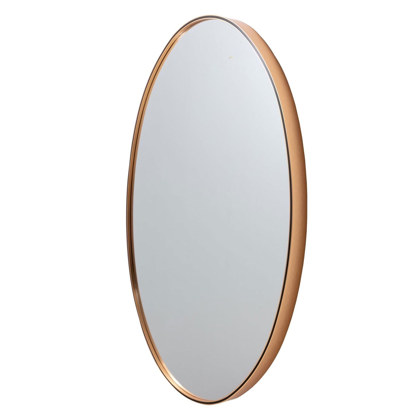Sophisticated Matte Gold Oval Accent Wall Mirror with Aluminum Frame