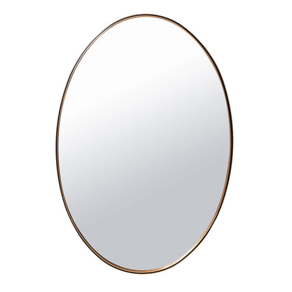 Sophisticated Matte Gold Oval Accent Wall Mirror with Aluminum Frame