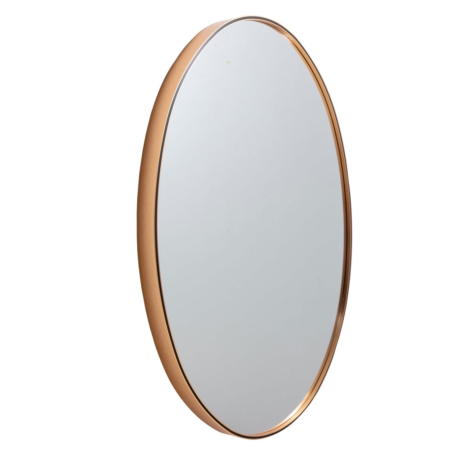 Sophisticated Matte Gold Oval Accent Wall Mirror with Aluminum Frame