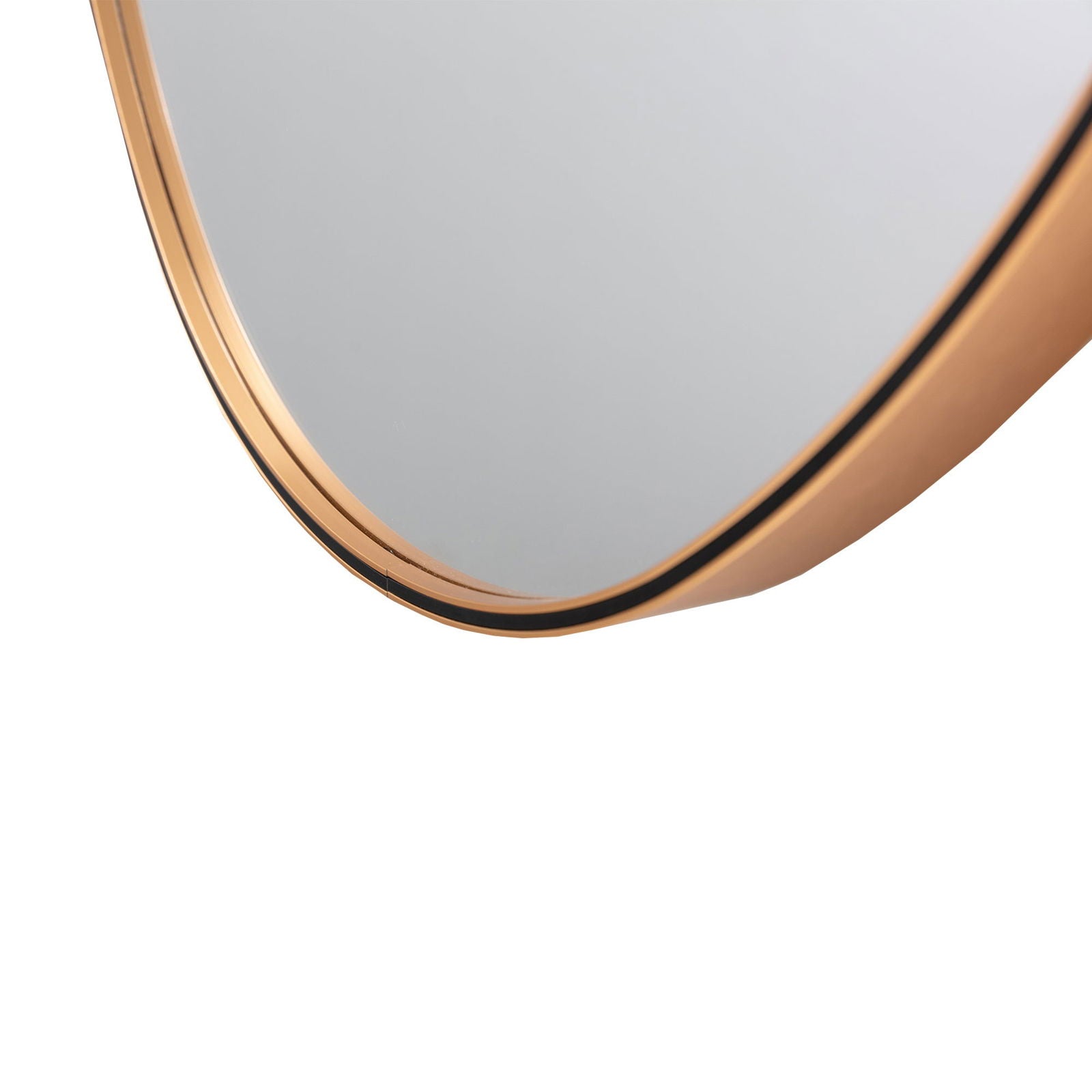Sophisticated Matte Gold Oval Accent Wall Mirror with Aluminum Frame