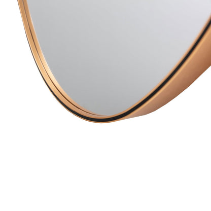 Sophisticated Matte Gold Oval Accent Wall Mirror with Aluminum Frame