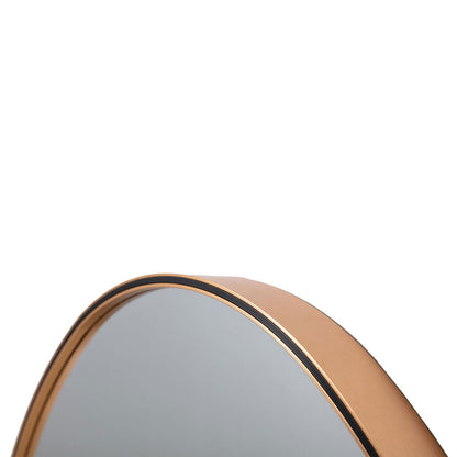 Sophisticated Matte Gold Oval Accent Wall Mirror with Aluminum Frame