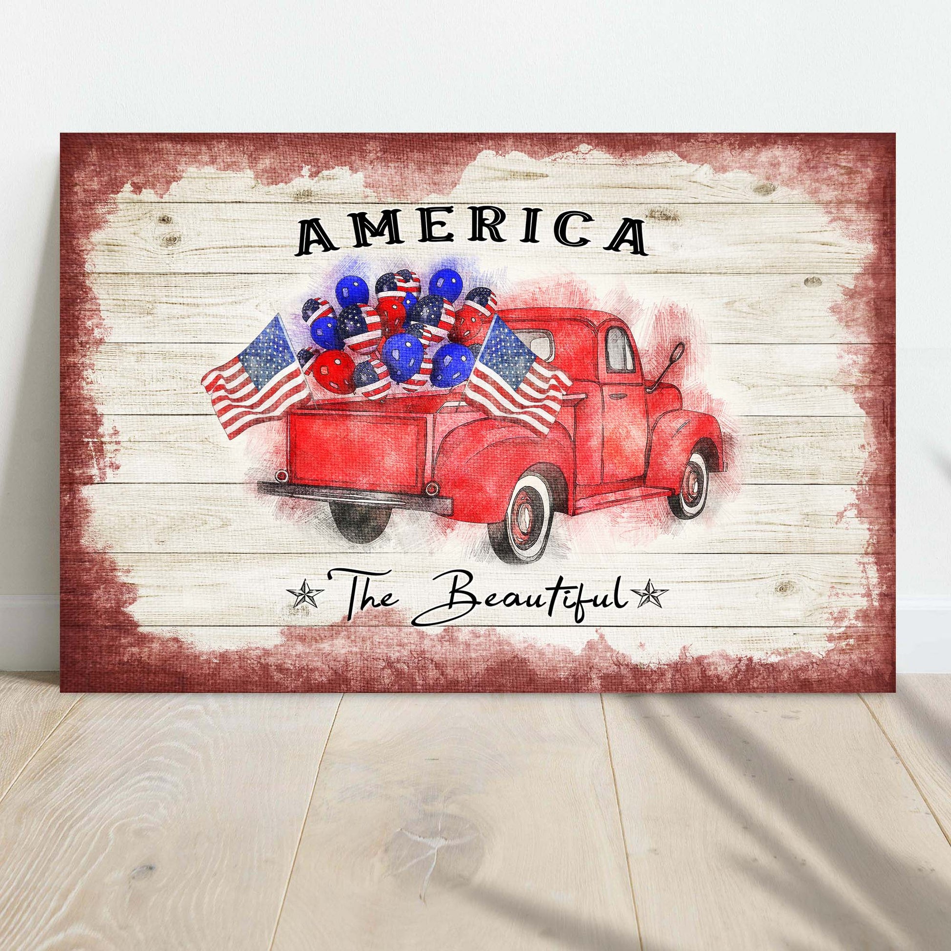 America The Beautiful Sign II 36x24 inch Extra Large Premium Gallery Wrapped