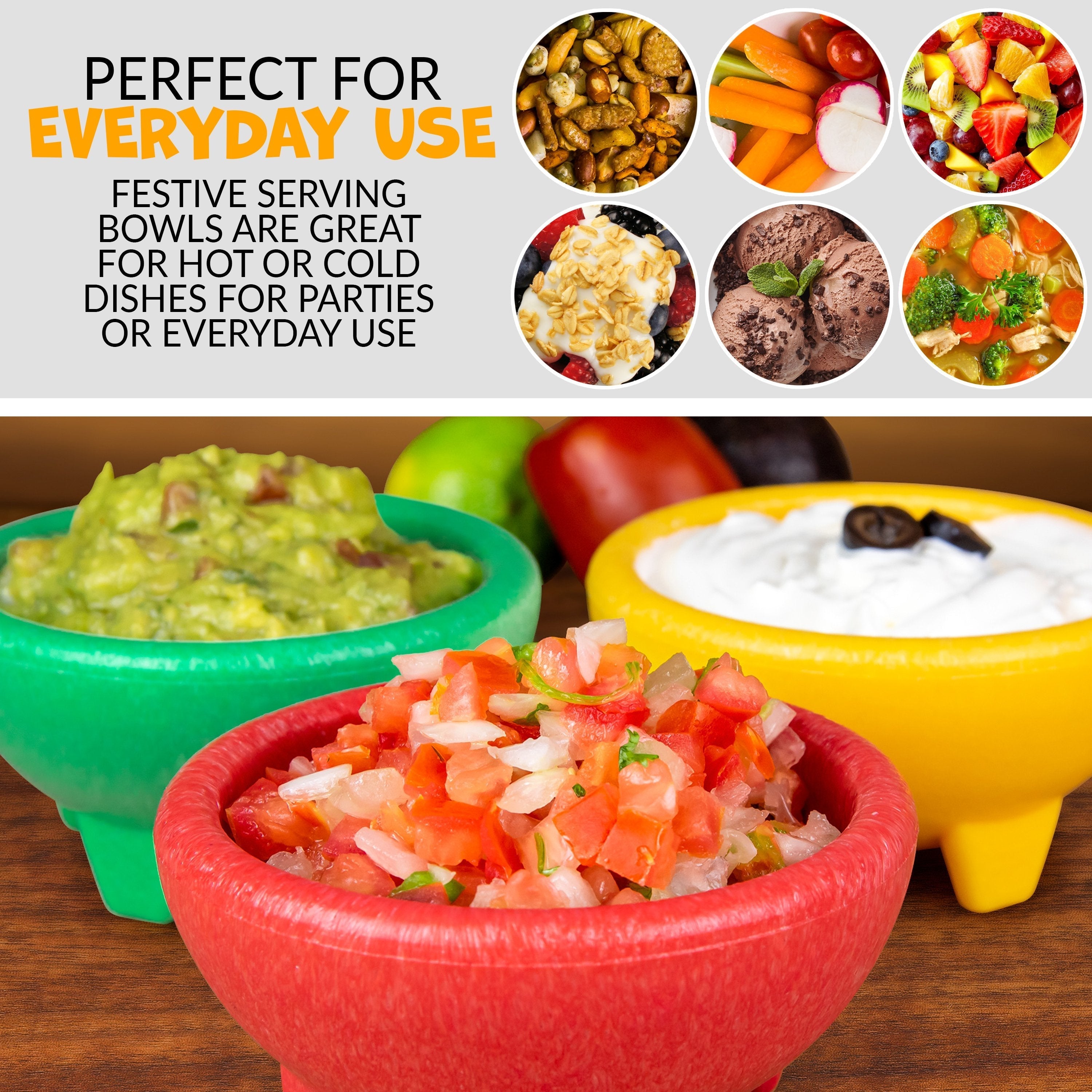 Taco Tuesday 3-Piece Salsa Bowl Set in Yellow, Green & Red