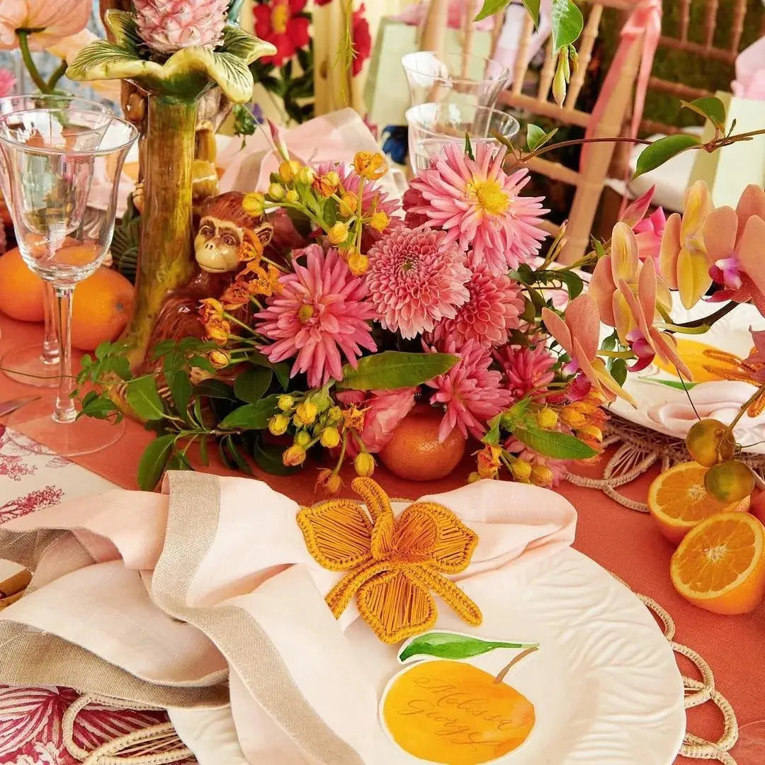 Orchid Handwoven Iraca Napkin Ring