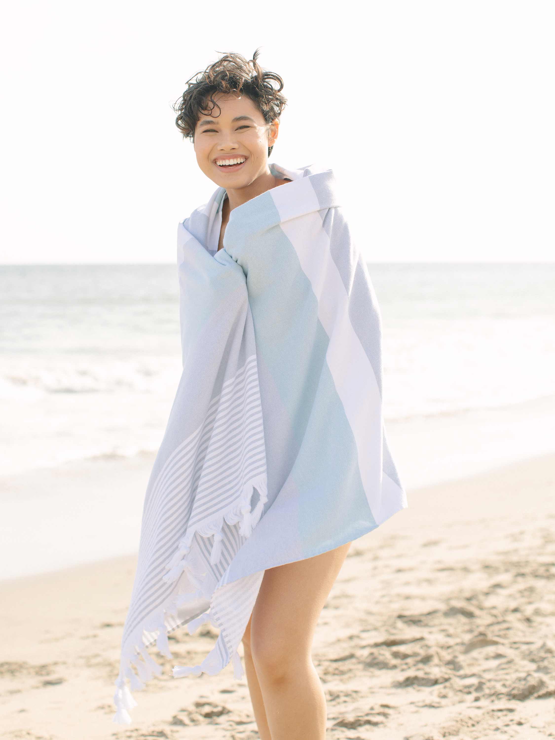 Teal & Gray Cape Cod Turkish Towel Secondary image