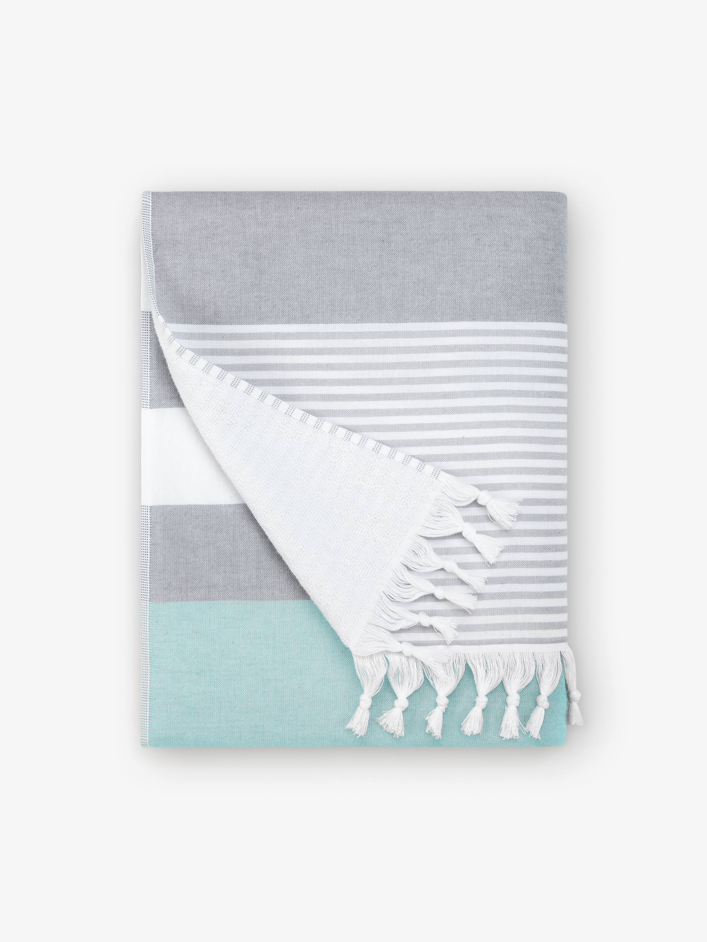 Teal & Gray Cape Cod Turkish Towel Main image