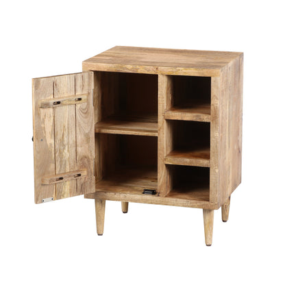 Mango Wood Side Table with Open Cubbies
