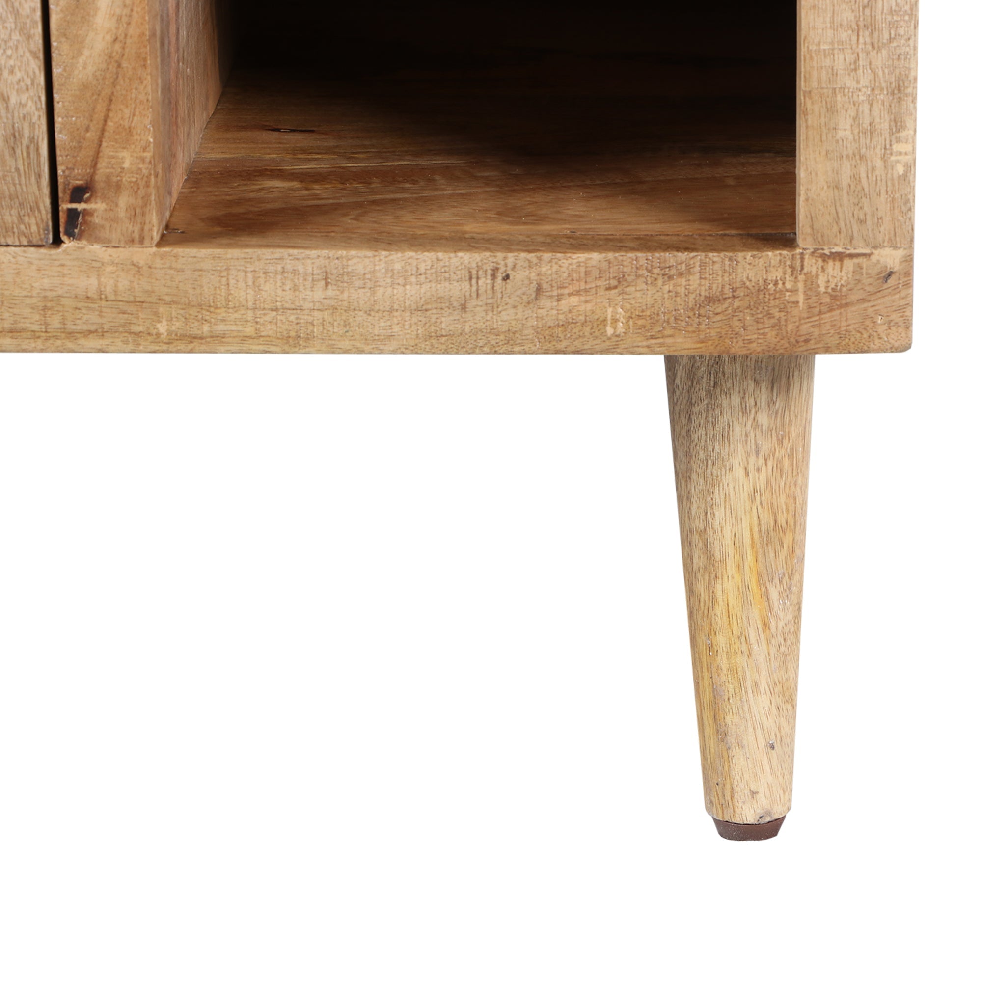 Mango Wood Side Table with Open Cubbies