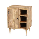 Mango Wood Side Table with Open Cubbies