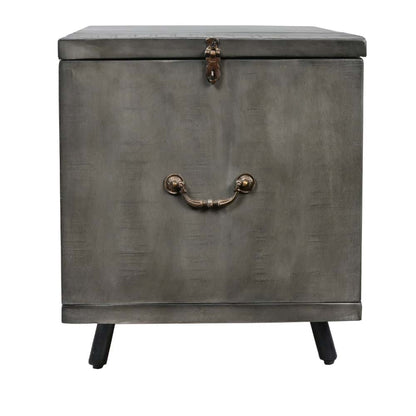 Handcrafted Coffee Table with Hinged Lift Top Storage in Charcoal Gray