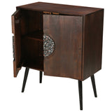 2 Door Mango Wood Sideboard Cabinet with Terrazzo Stone