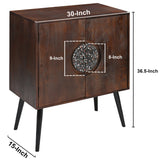 2 Door Mango Wood Sideboard Cabinet with Terrazzo Stone