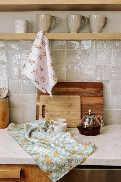 Farm Harvesting Days Geometry Tea Towel