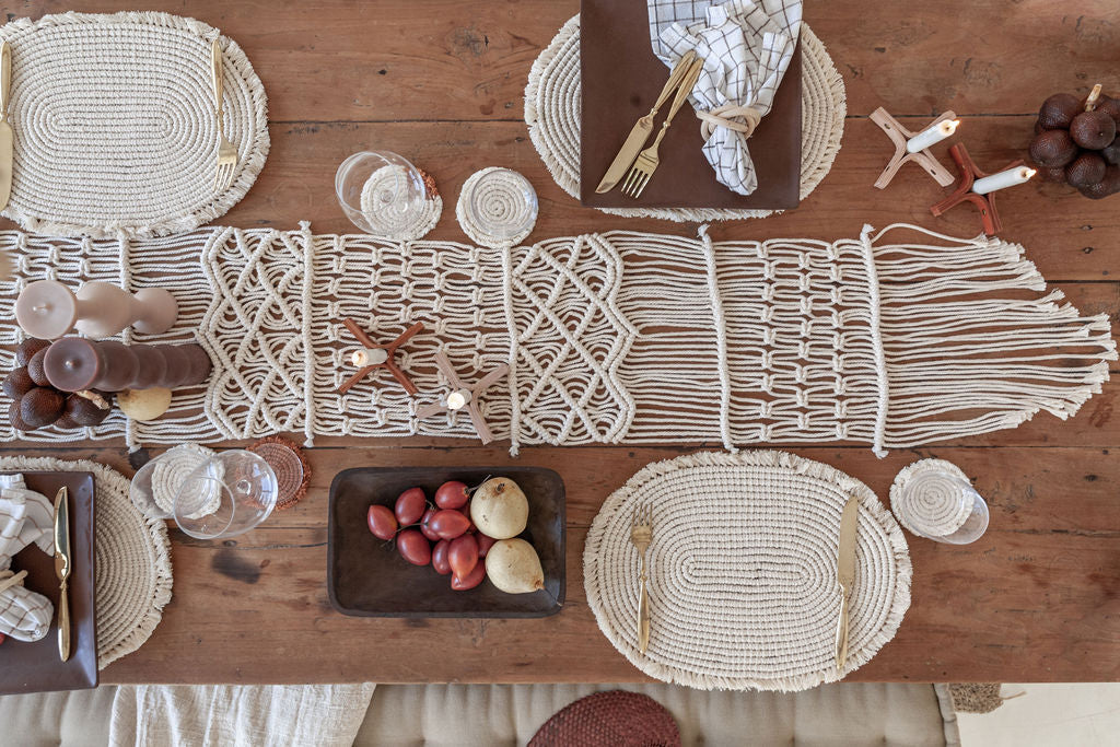 Organic Cotton Macrame Placemat Set of 2