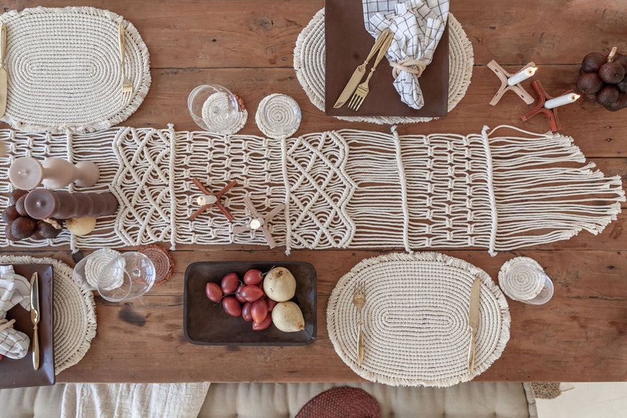 Organic Cotton Macrame Placemat Set of 2