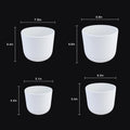4-Piece White Plastic Round Planter Pot Set – Minimalist Modern Design