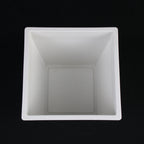3-Piece White Plastic Square Planter Pot Set – Modern Tapered Design
