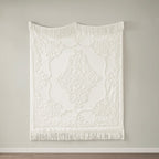 Chloe 100% Cotton Tufted Chenille Lightweight Throw with Fringe Tassel