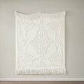 Chloe 100% Cotton Tufted Chenille Lightweight Throw with Fringe Tassel