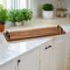 Acacia Serving Trays with Metal Handles