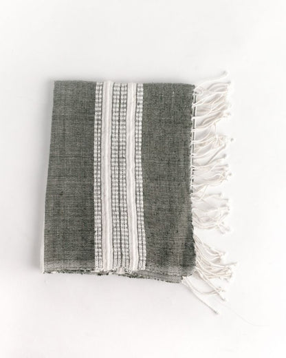 Aden Cotton Hand Towel Grey with Natural