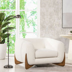 Alpine 44" Sherpa Arm Chair, Ivory White Boucle as Pic