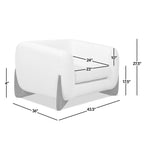 Alpine 44" Sherpa Arm Chair, Ivory White Boucle