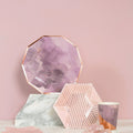 Amethyst - Pale Pink Striped Cocktail Paper Napkins