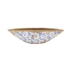 13” Tuscan Ceramic Blue Scroll Decorative Bowl