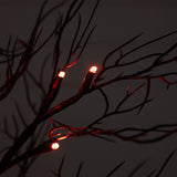 2’ Pre-Lit Halloween Deluxe Black Twig Artificial Fall Tree with 44 Orange & Purple LED Lights