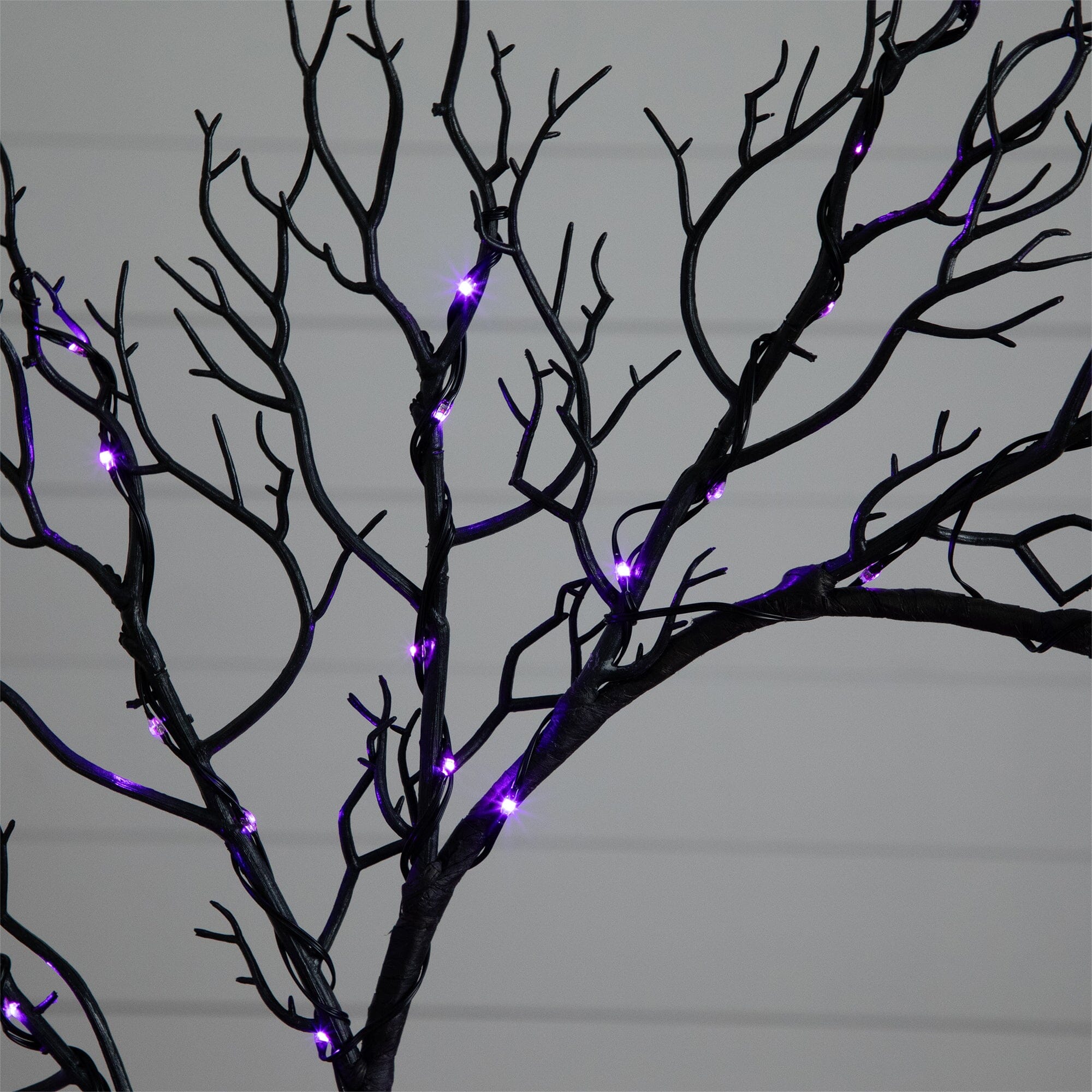 23” Pre-Lit Halloween Black Fall Wreath with 60 Orange & Purple LED Lights Main image