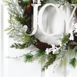 24” Christmas Joy Artificial Wreath