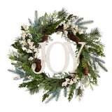 24” Christmas Joy Artificial Wreath