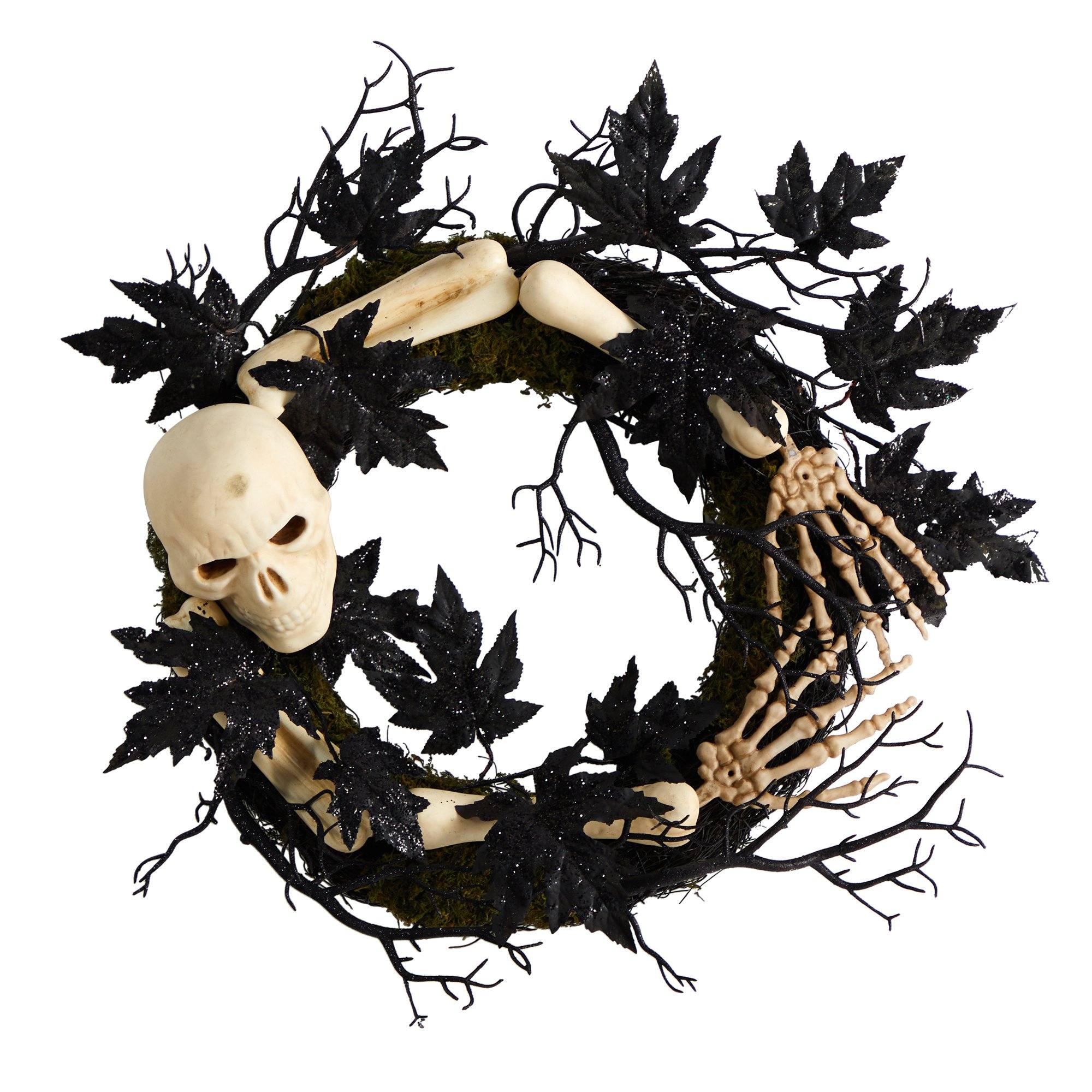 24" Halloween Skull and Bones Wreath"