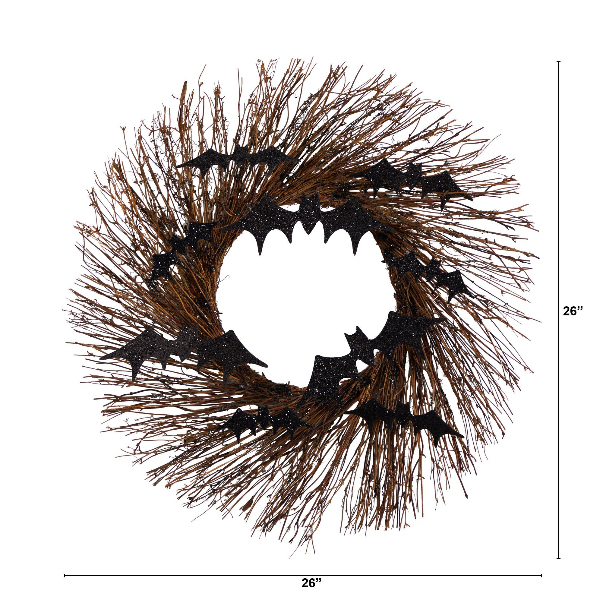26" Halloween Bats Twig Wreath Secondary image