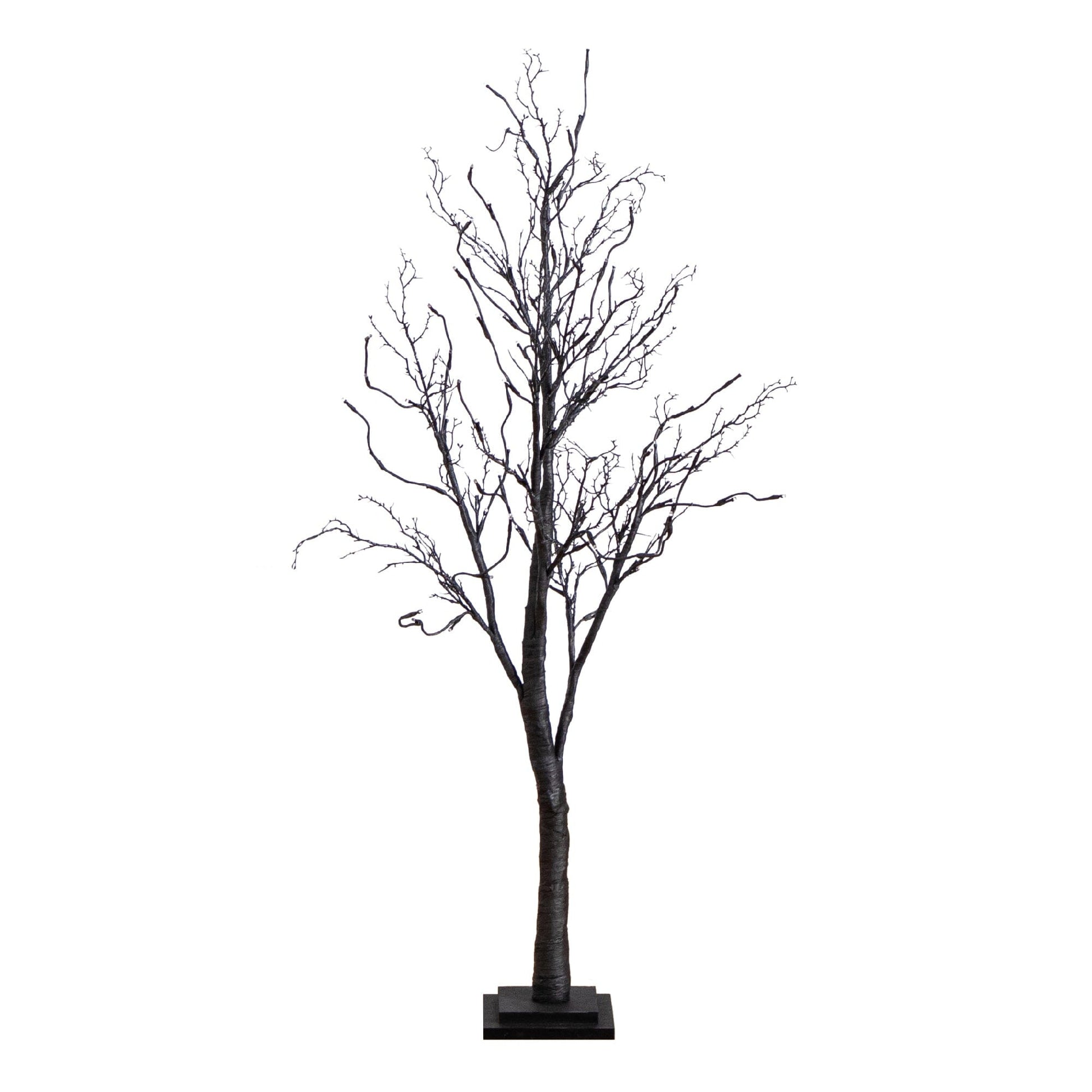 4’ Pre-Lit Halloween Deluxe Black Twig Artificial Tree with 81 Orange & Purple LED Lights