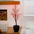 5’ Pre-Lit Halloween Deluxe Black Twig Artificial Tree with 102 Orange & Purple LED Lights