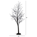 5’ Pre-Lit Halloween Deluxe Black Twig Artificial Tree with 102 Orange & Purple LED Lights
