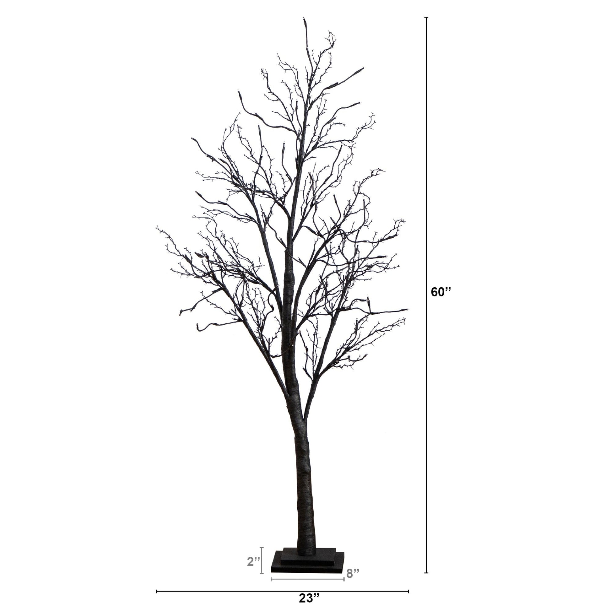 5’ Pre-Lit Halloween Deluxe Black Twig Artificial Tree with 102 Orange & Purple LED Lights