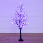 5’ Pre-Lit Halloween Deluxe Black Twig Artificial Tree with 102 Orange & Purple LED Lights