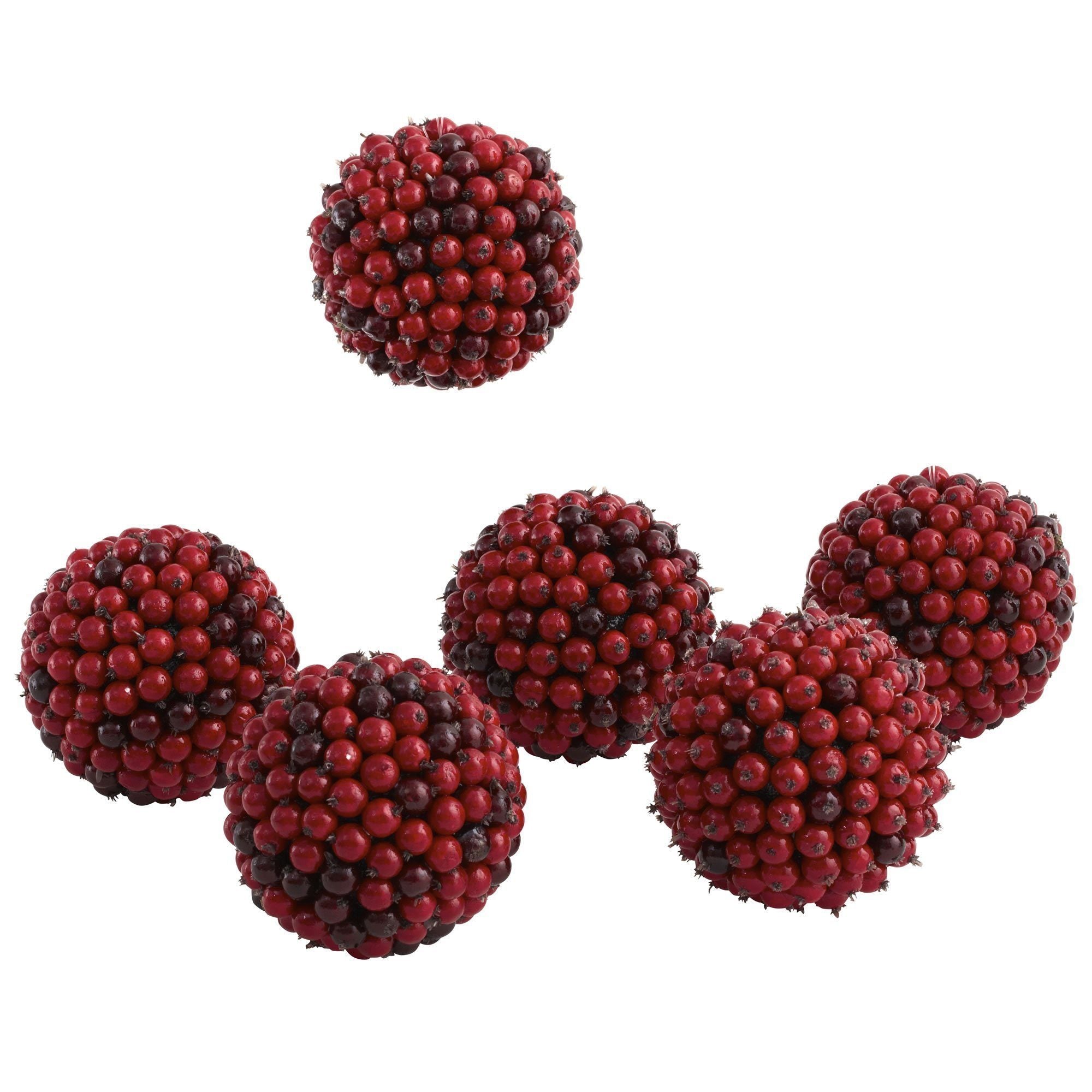 5” Red Berry Ball (Set of 6) Secondary image